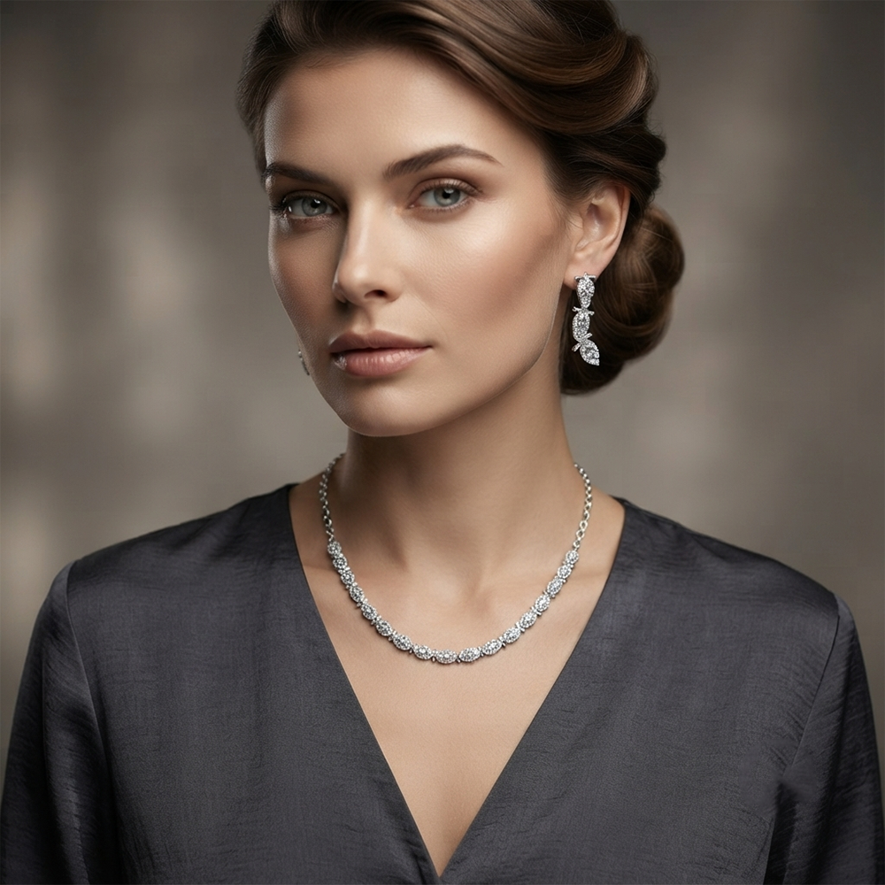 The99Jewel Radiant Austrian Necklace Set with Earrings
