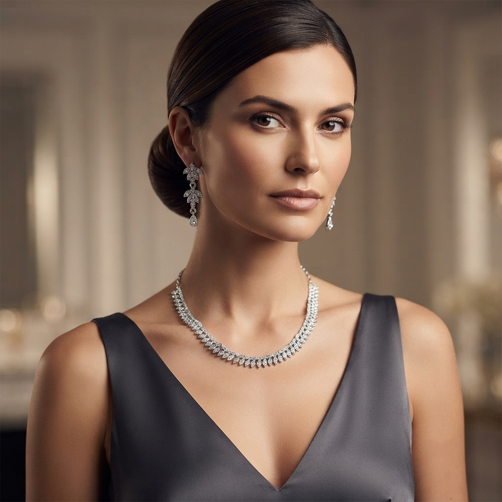 The99Jewel Prestige Austrian Stone Statement Necklace Set