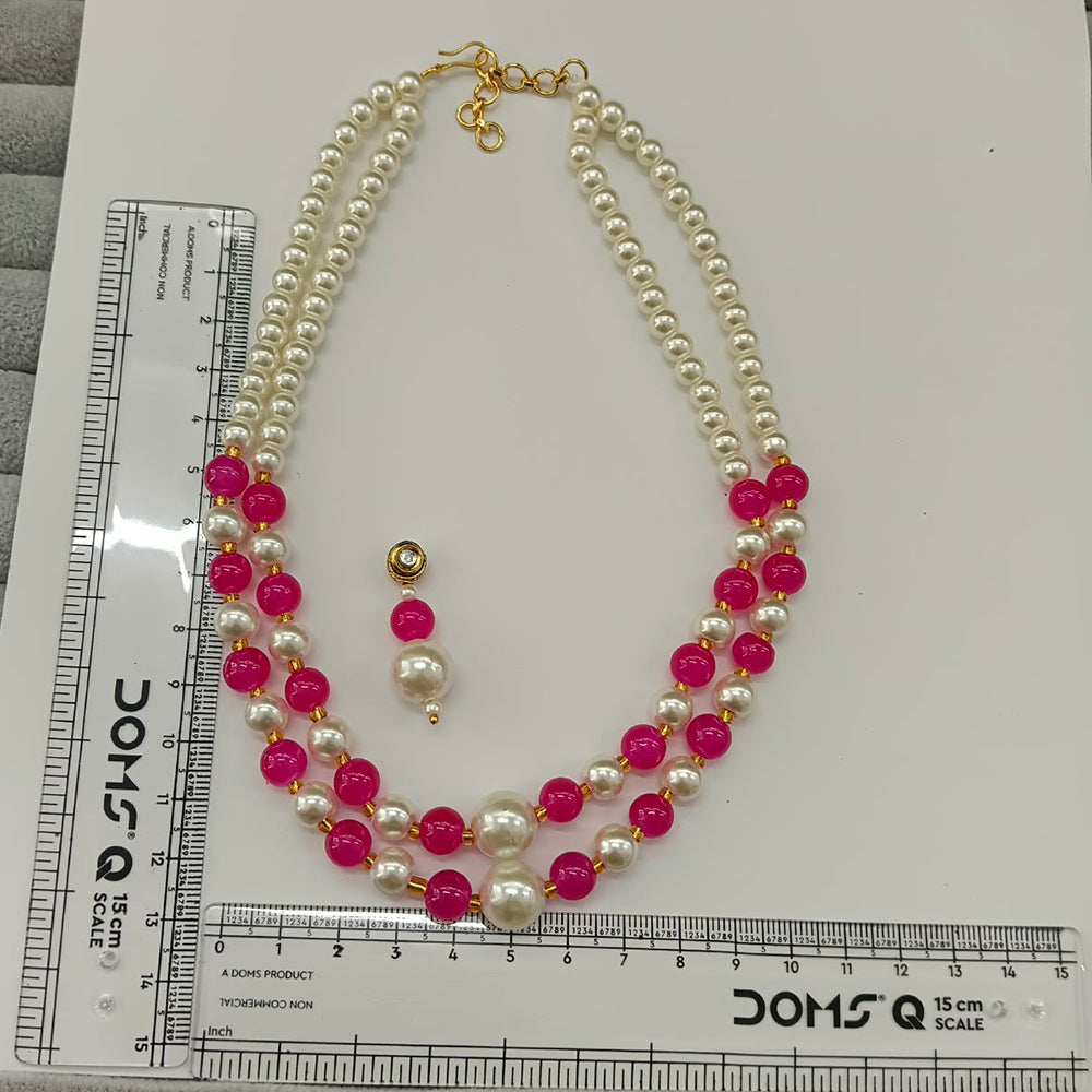 The99Jewel Stylish Two Layer Pearl Beaded Mala Necklace Set for Women Trendy Ethnic Fashion Jewellery
