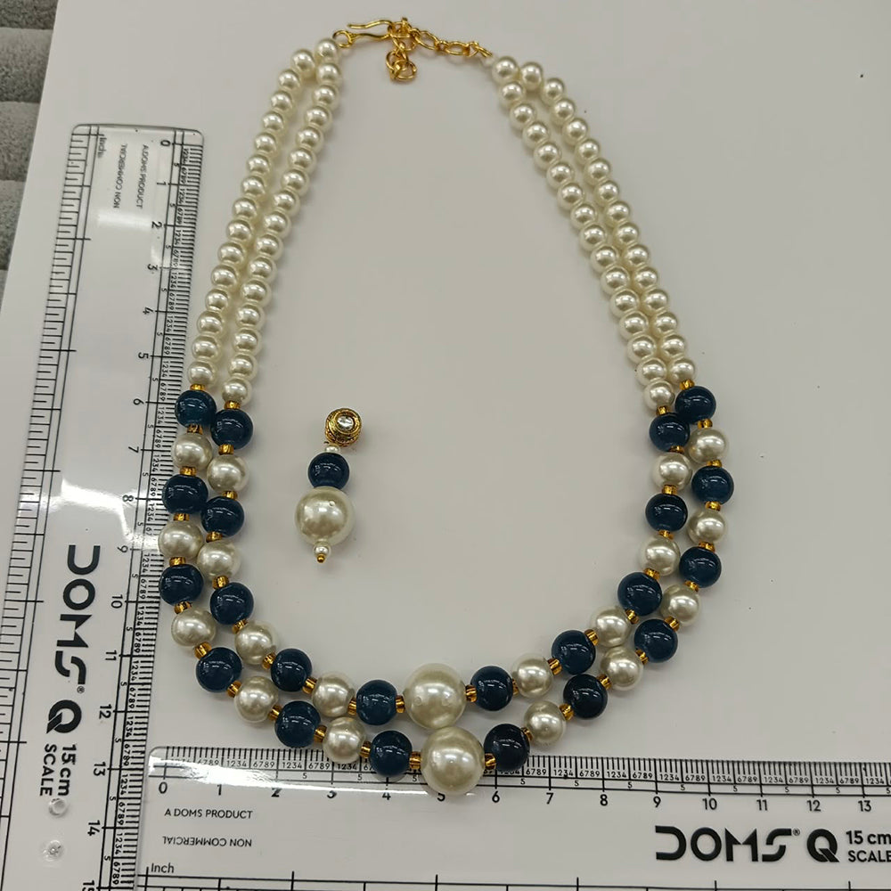 The99Jewel Stylish Two Layer Pearl Beaded Mala Necklace Set for Women Trendy Ethnic Fashion Jewellery