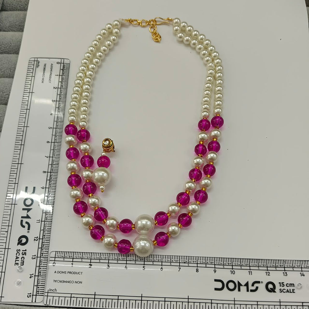 The99Jewel Stylish Two Layer Pearl Beaded Mala Necklace Set for Women Trendy Ethnic Fashion Jewellery