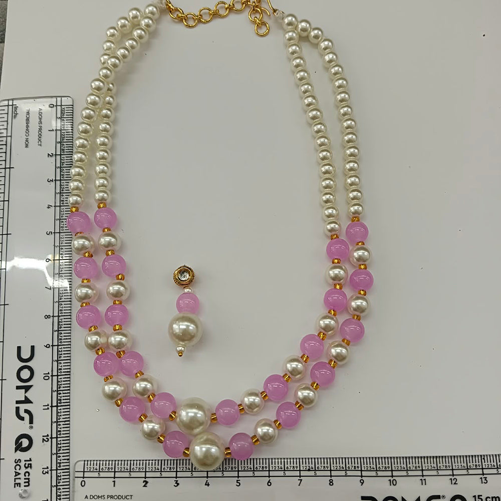 The99Jewel Stylish Two Layer Pearl Beaded Mala Necklace Set for Women Trendy Ethnic Fashion Jewellery