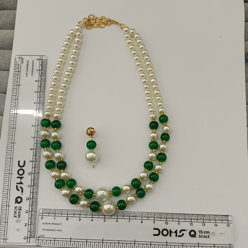 The99Jewel Stylish Two Layer Pearl Beaded Mala Necklace Set for Women Trendy Ethnic Fashion Jewellery
