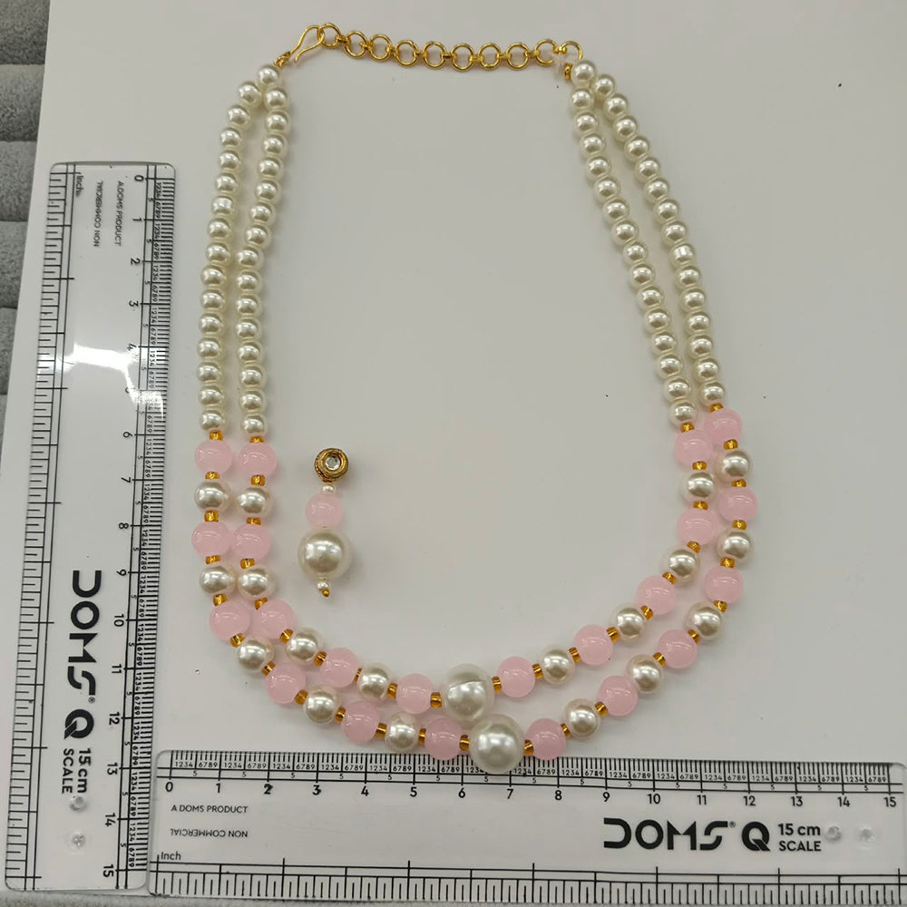 The99Jewel Stylish Two Layer Pearl Beaded Mala Necklace Set for Women Trendy Ethnic Fashion Jewellery