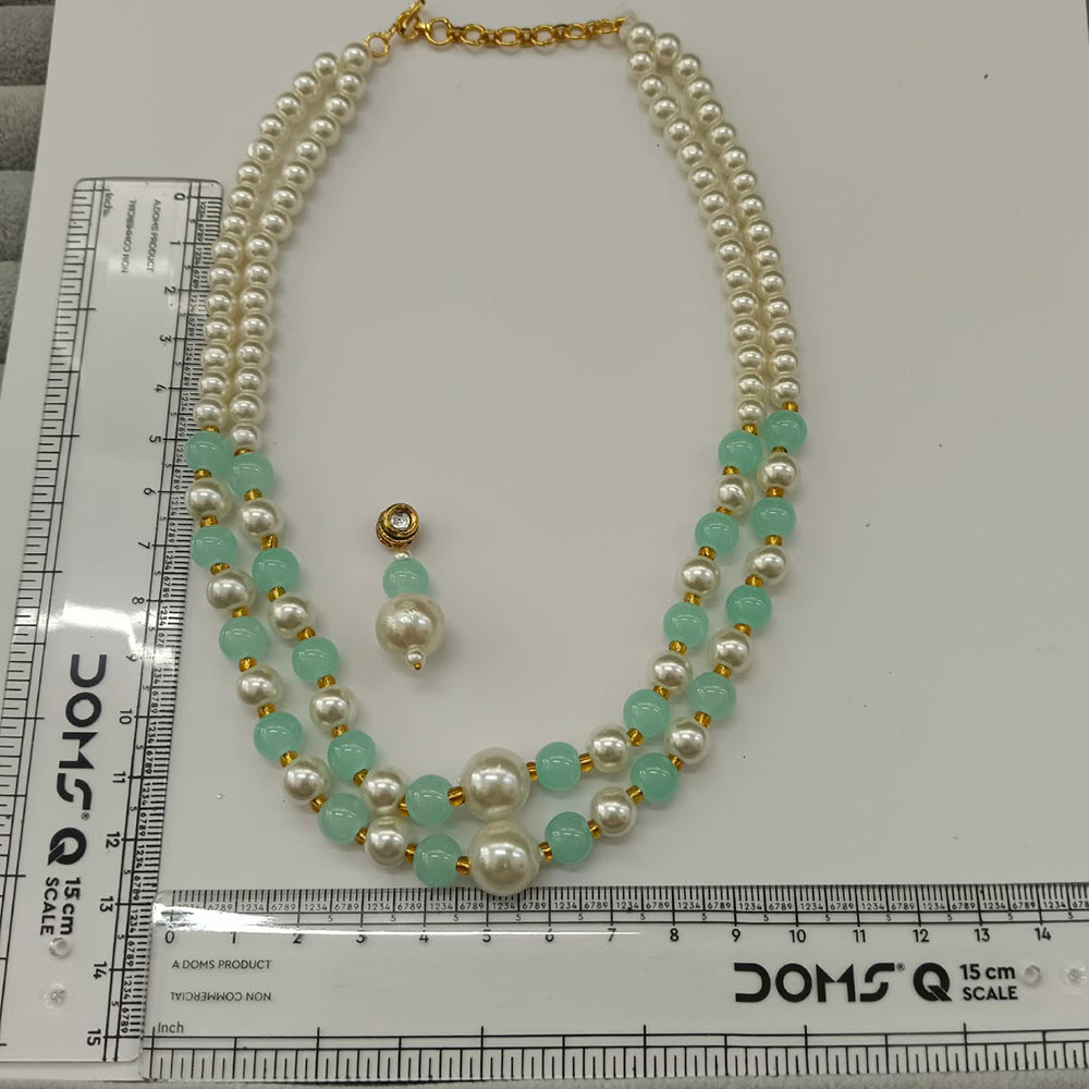 The99Jewel Stylish Two Layer Pearl Beaded Mala Necklace Set for Women Trendy Ethnic Fashion Jewellery