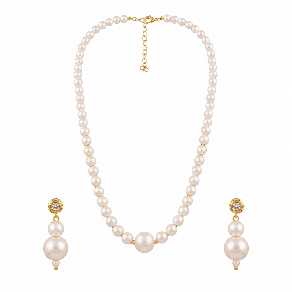The99Jewel Stylish Pearl Beaded Mala Necklace Set for Women Trendy Ethnic Fashion Jewellery