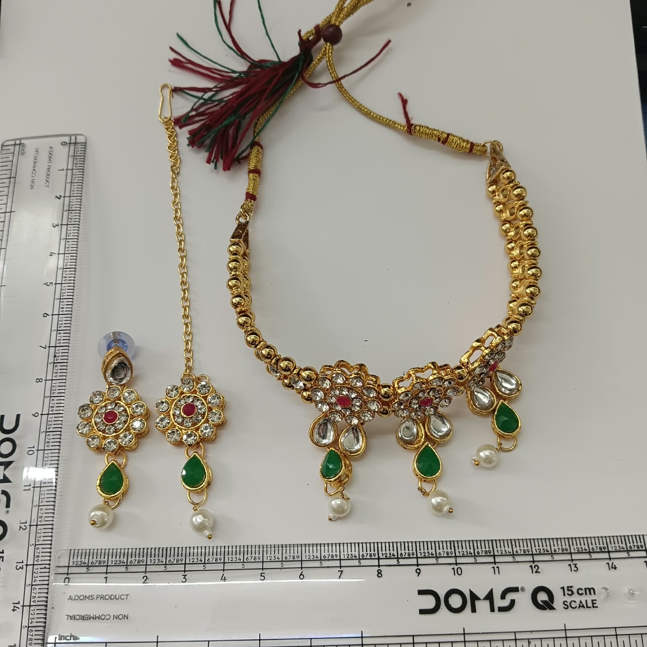 The99Jewel Elegant Austrian Crystal Stone & Pearl Choker Necklace Set for Women Festive Jewellery