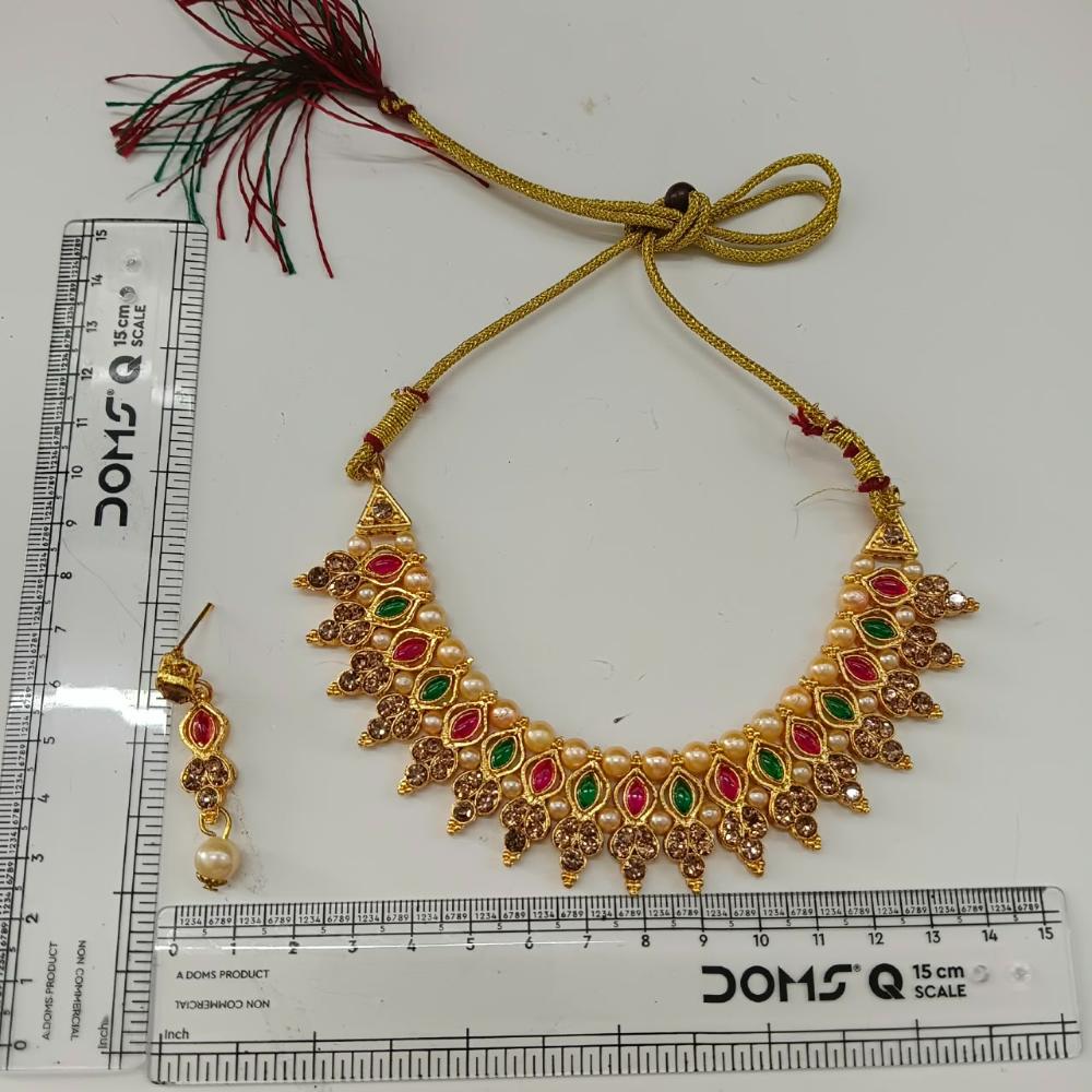 The99Jewel Fashion Austrian Stone Pota Stone Pearl Necklace Set for Women