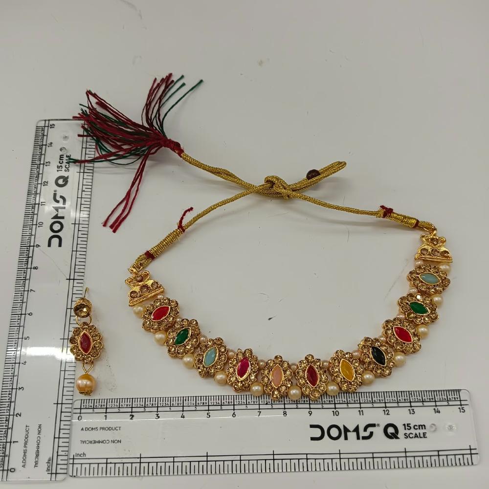 The99Jewel Designer Austrian Stone Pota Stone & Pearl Necklace Set for Women