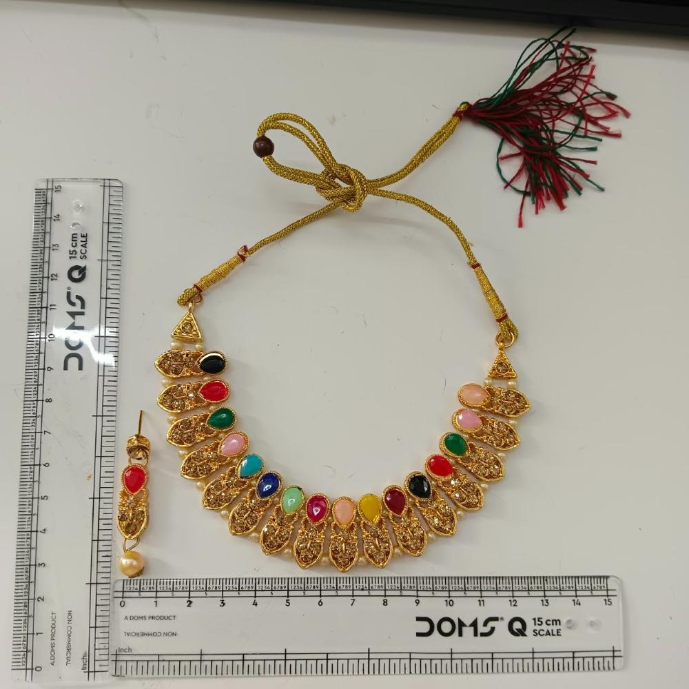The99Jewel Designer Austrian Stone Pota Stone & Pearl Necklace Set for Women