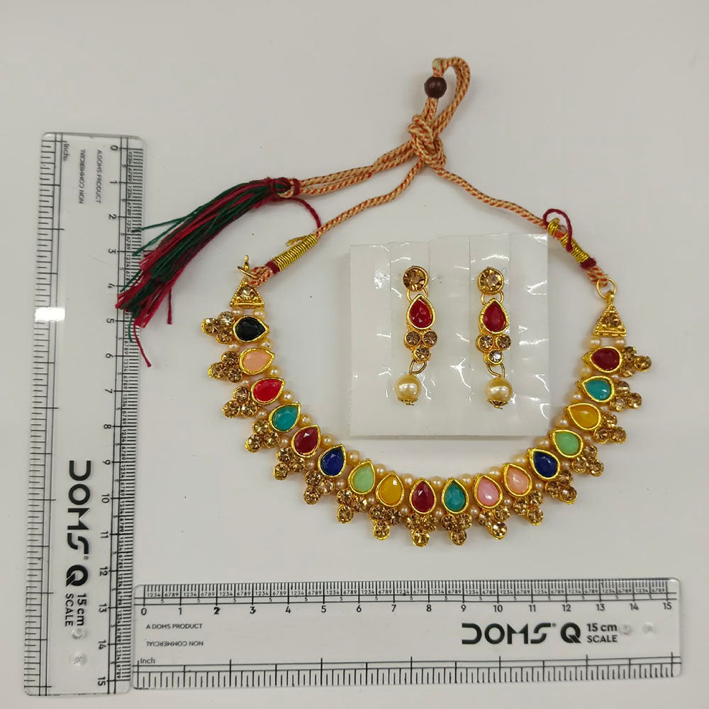 The99Jewel Gold Plated Pearl & Crystal Necklace Set for Women Traditional Jewellery