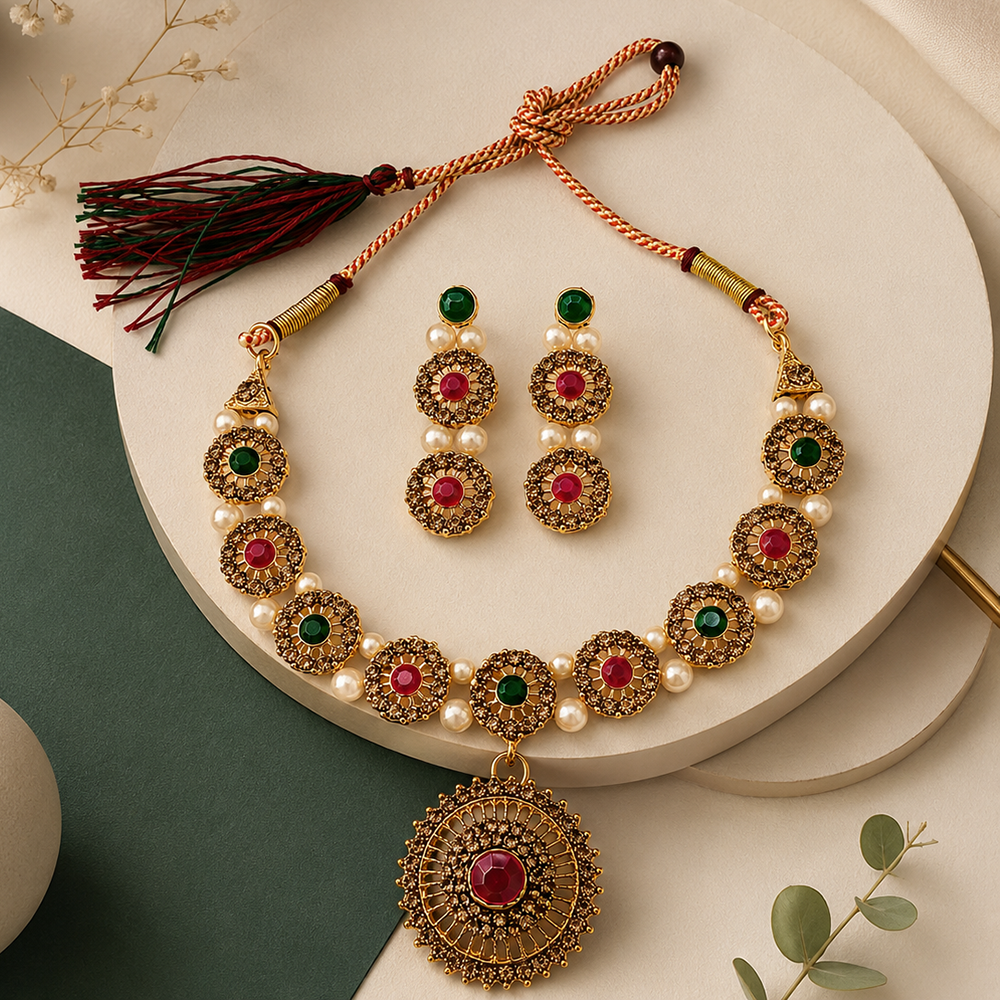 The99Jewel Beautiful Crystal & Austrian Stone Jewellery Set for Women Festive & Special Occasions