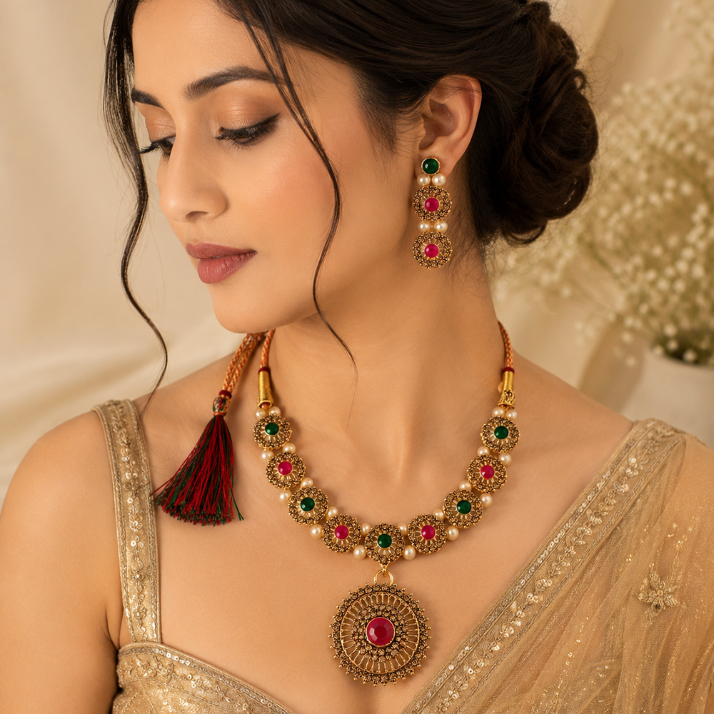 The99Jewel Beautiful Crystal & Austrian Stone Jewellery Set for Women Festive & Special Occasions