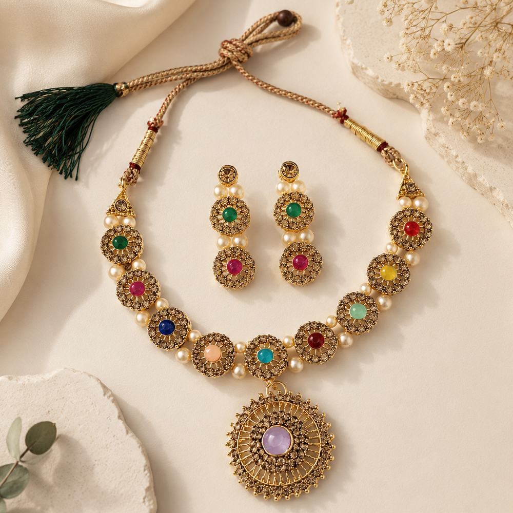 The99Jewel Beautiful Crystal & Austrian Stone Jewellery Set for Women Festive & Special Occasions
