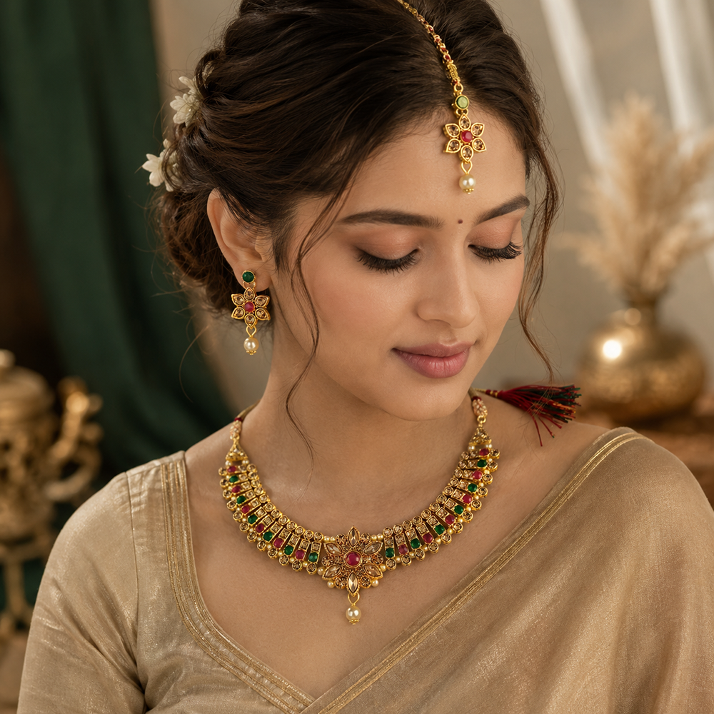 The99Jewel Beautiful Crystal & Austrian Stone Jewellery Set for Women Festive & Special Occasions