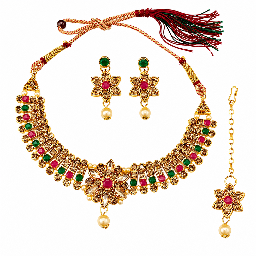 The99Jewel Beautiful Crystal & Austrian Stone Jewellery Set for Women Festive & Special Occasions