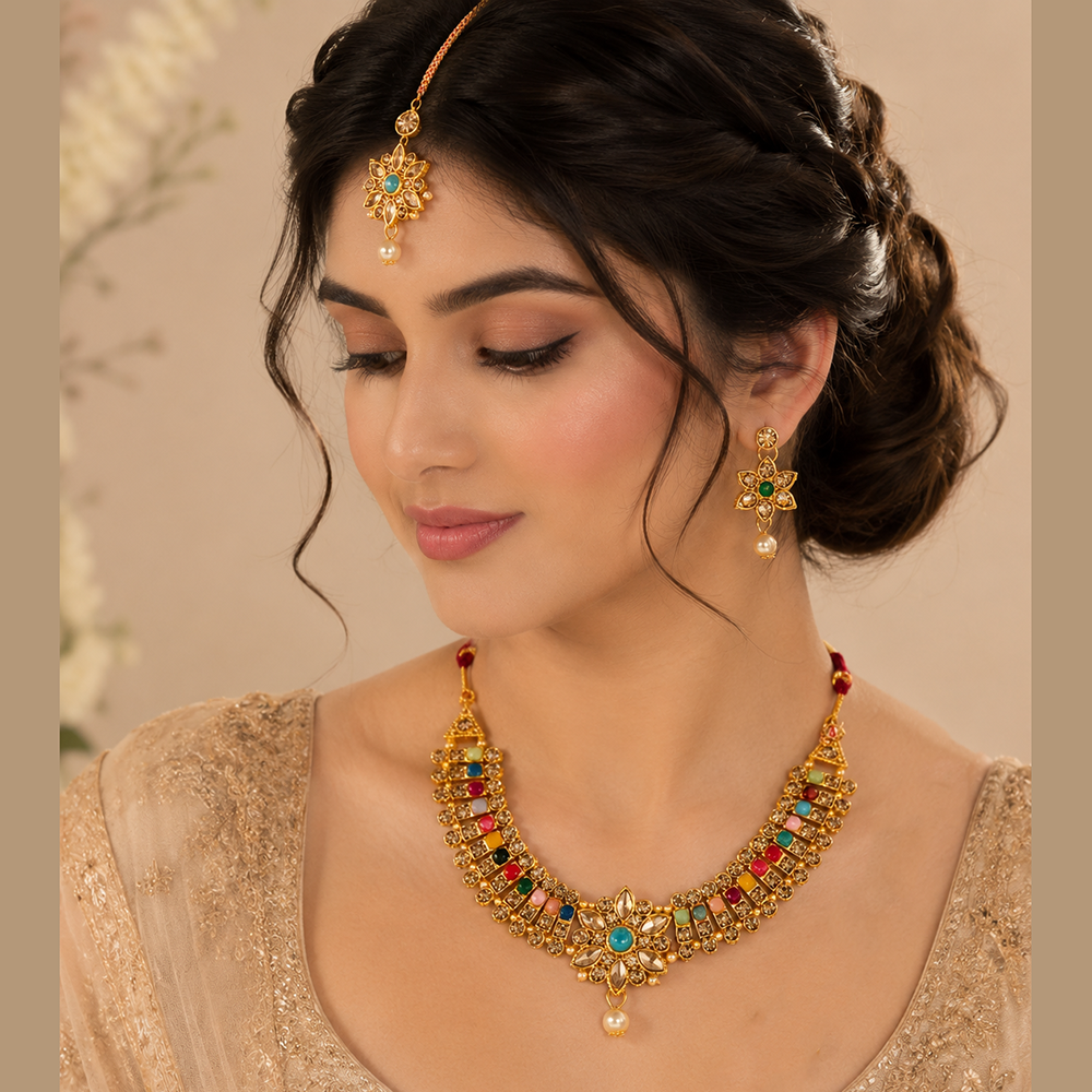 The99Jewel Beautiful Crystal & Austrian Stone Jewellery Set for Women Festive & Special Occasions