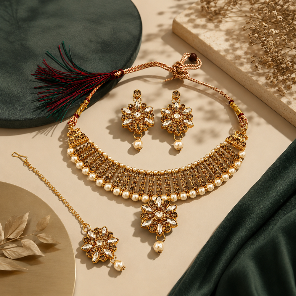 The99Jewel Beautiful Crystal & Austrian Stone Jewellery Set for Women Festive & Special Occasions