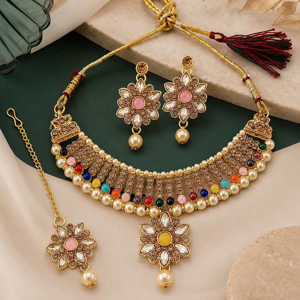 The99Jewel Beautiful Crystal & Austrian Stone Jewellery Set for Women Festive & Special Occasions