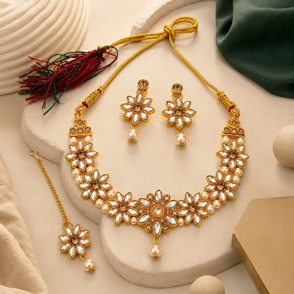 The99Jewel Beautiful Crystal & Austrian Stone Jewellery Set for Women Festive & Special Occasions