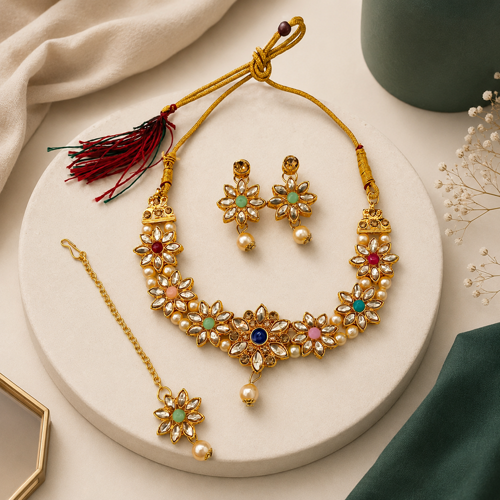The99Jewel Beautiful Crystal & Austrian Stone Jewellery Set for Women Festive & Special Occasions