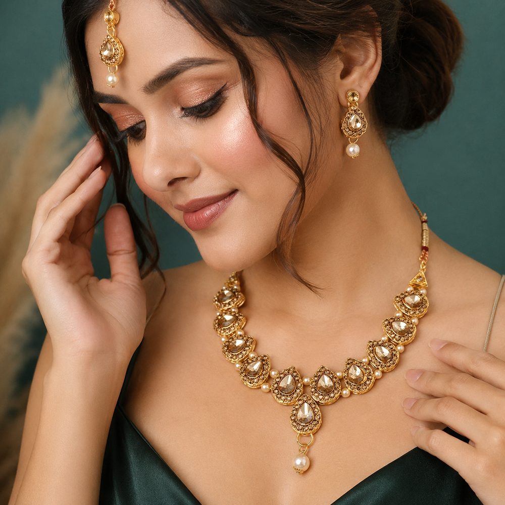 The99Jewel Beautiful Crystal & Austrian Stone Jewellery Set for Women Festive & Special Occasions