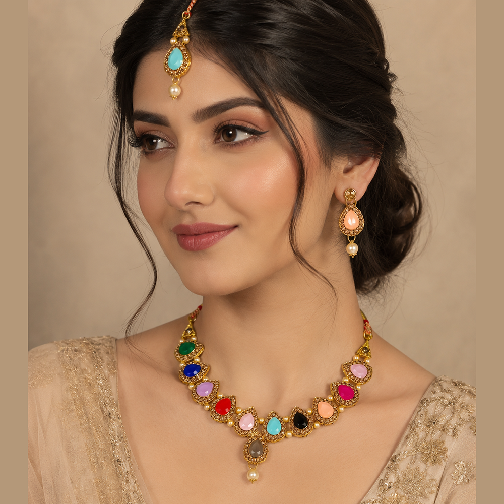 The99Jewel Beautiful Crystal & Austrian Stone Jewellery Set for Women Festive & Special Occasions