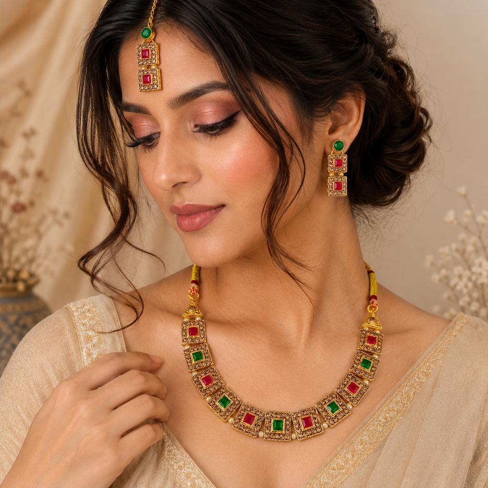 The99Jewel Beautiful Crystal & Austrian Stone Jewellery Set for Women Festive & Special Occasions