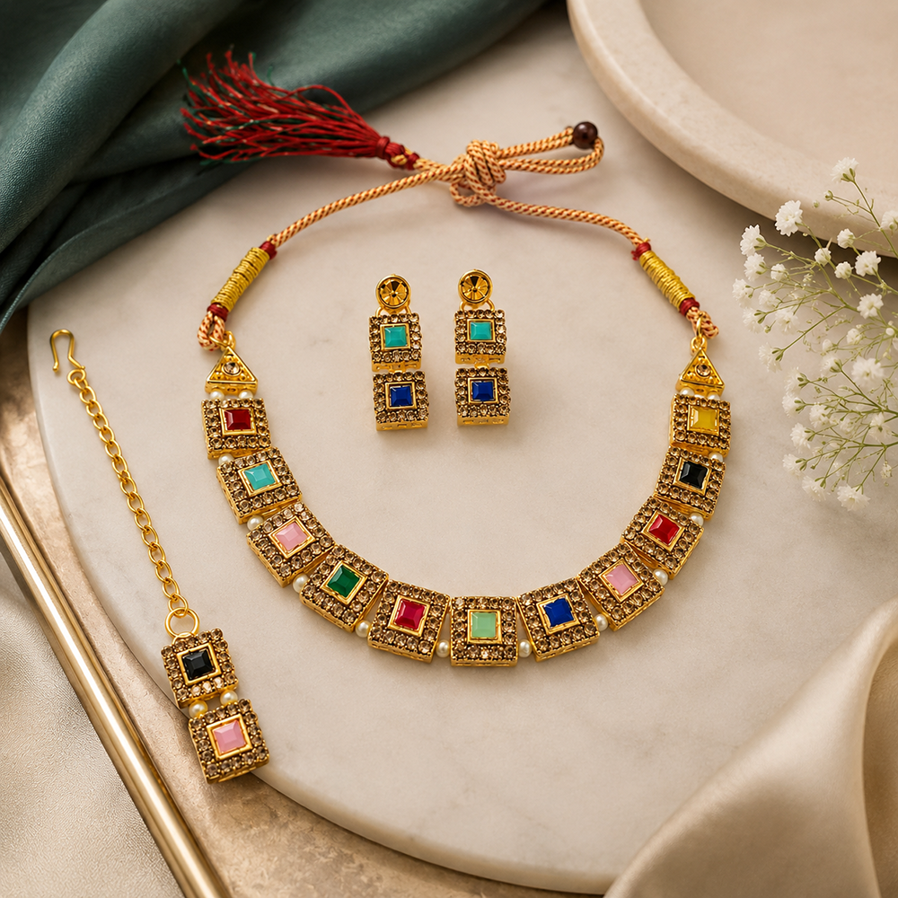 The99Jewel Beautiful Crystal & Austrian Stone Jewellery Set for Women Festive & Special Occasions