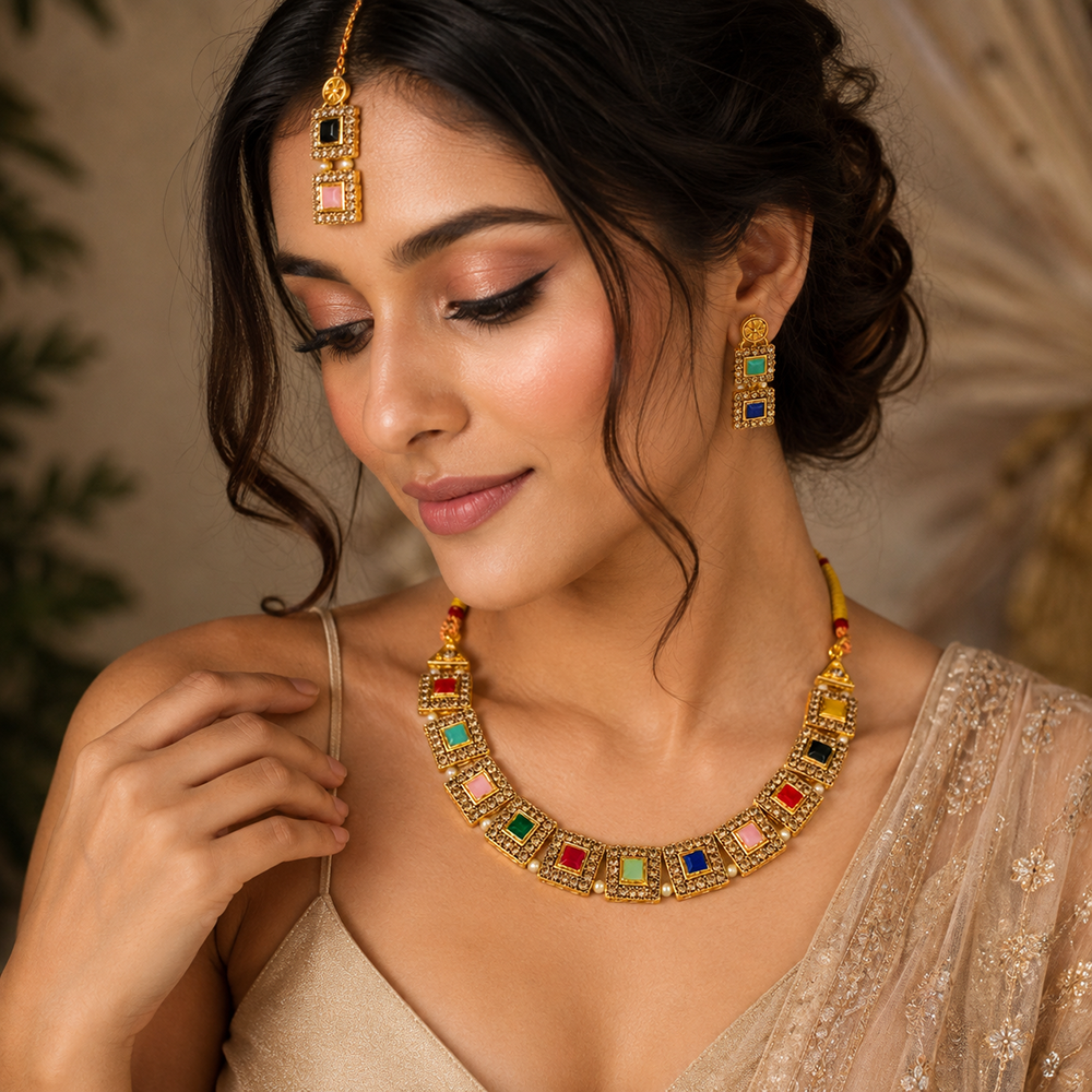 The99Jewel Beautiful Crystal & Austrian Stone Jewellery Set for Women Festive & Special Occasions