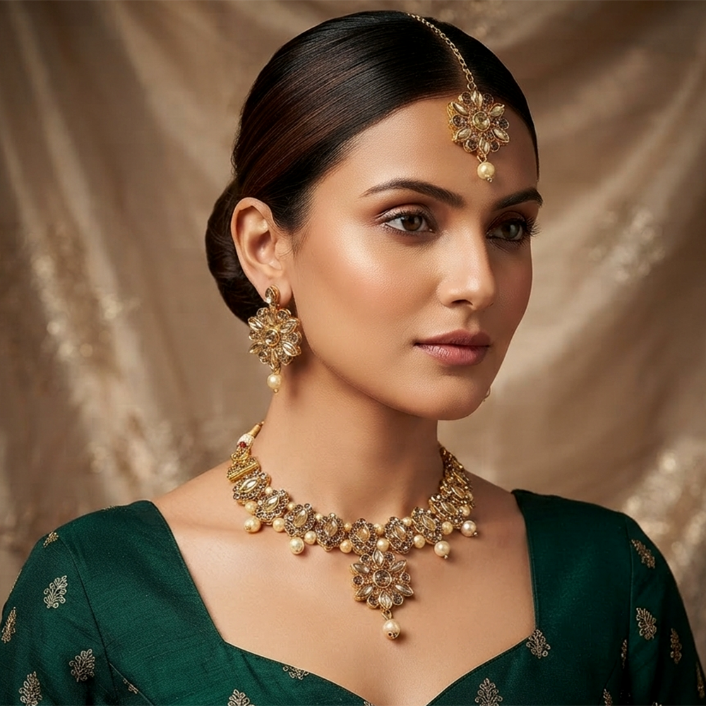 The99Jewel Stylish Austrian & Crystal Stone  Necklace Set for Women Fashion Jewellery