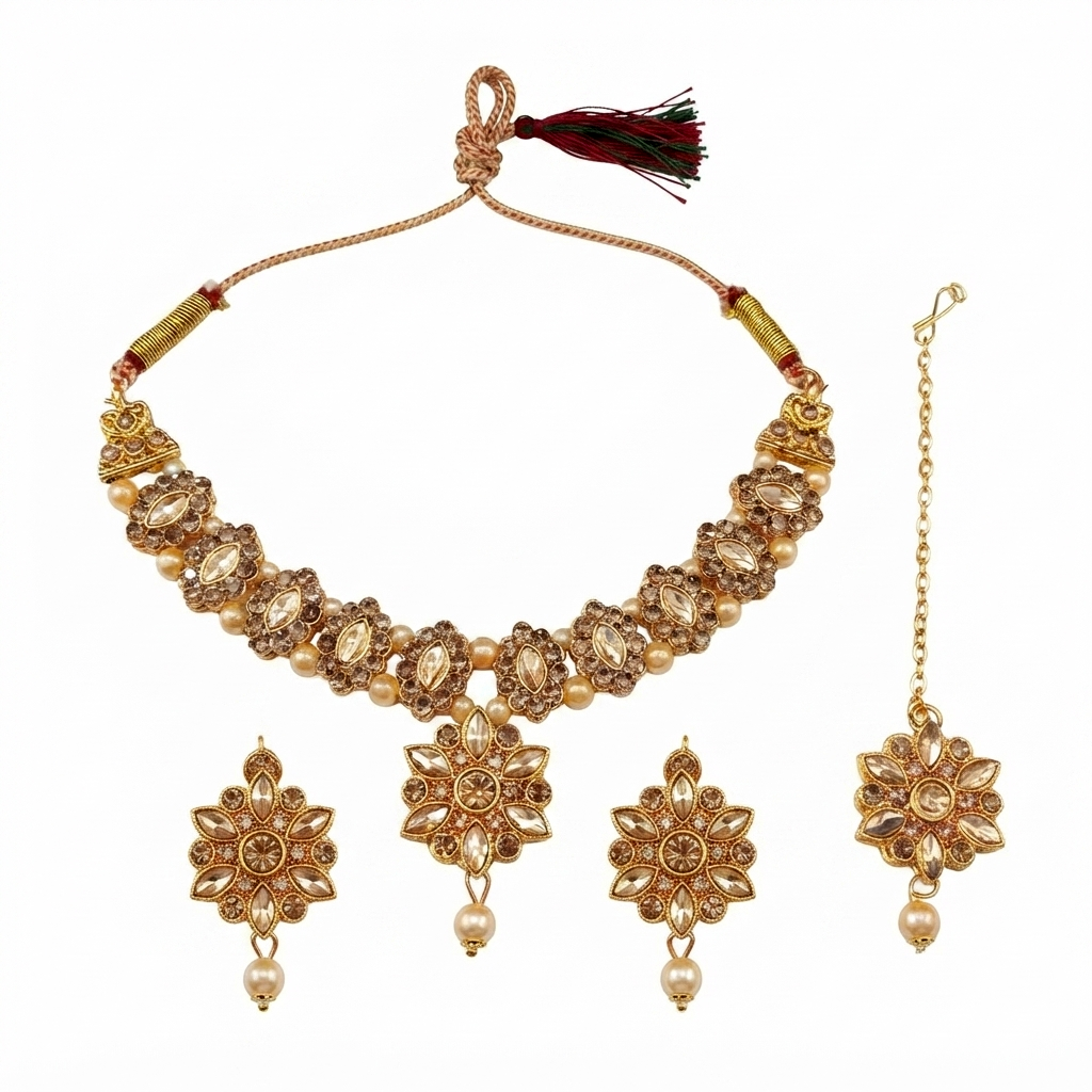The99Jewel Stylish Austrian & Crystal Stone  Necklace Set for Women Fashion Jewellery