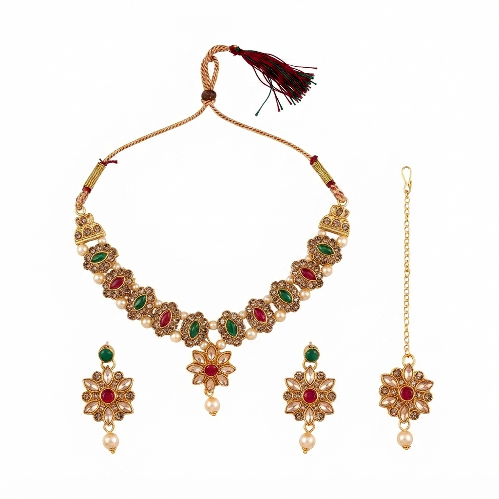 The99Jewel Stylish Austrian & Crystal Stone  Necklace Set for Women Fashion Jewellery