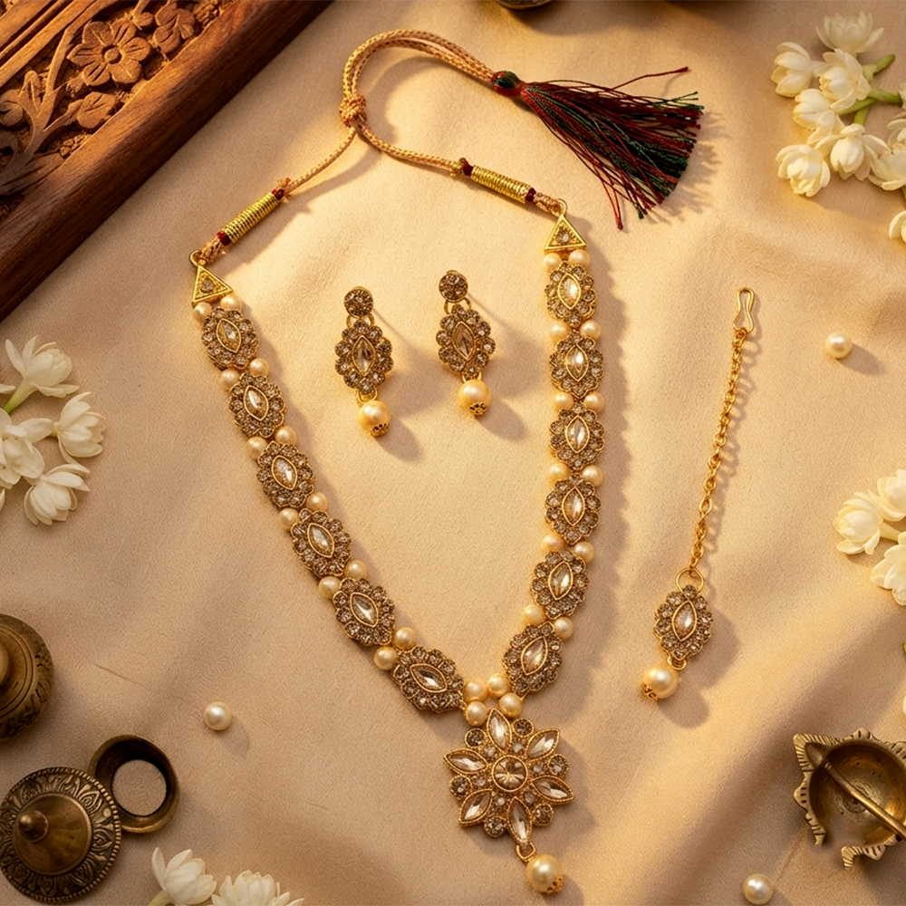 The99Jewel Stylish Austrian & Crystal Stone  Necklace Set for Women Fashion Jewellery