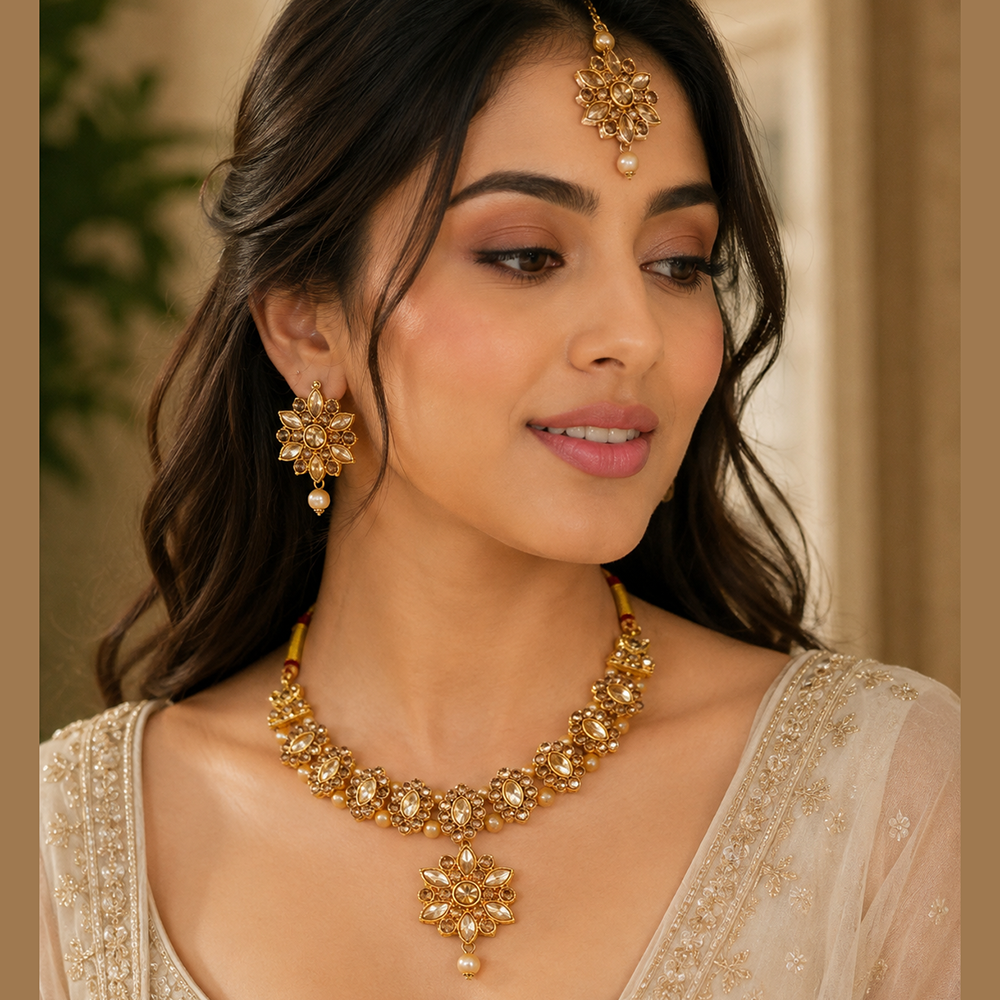 The99Jewel Stylish Austrian & Crystal Stone  Necklace Set for Women Fashion Jewellery