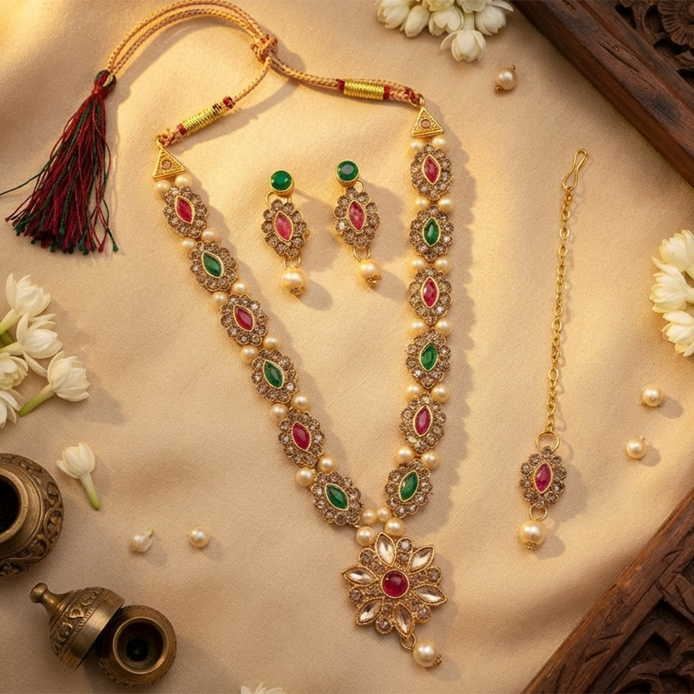 The99Jewel Stylish Austrian & Crystal Stone  Necklace Set for Women Fashion Jewellery