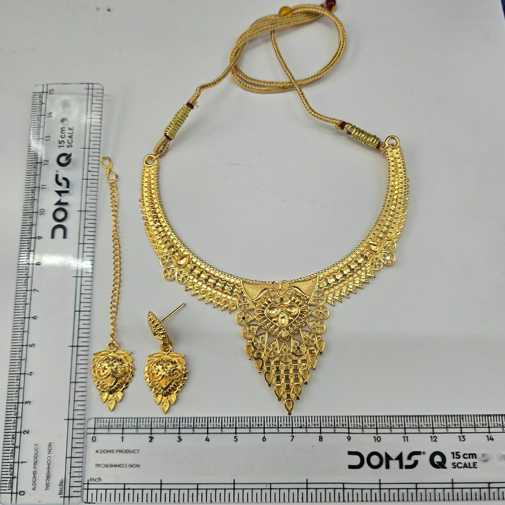 The99Jewel Traditional Gold Plated Necklace Set with Maangtikka | Elegant Ethnic Jewellery for Women