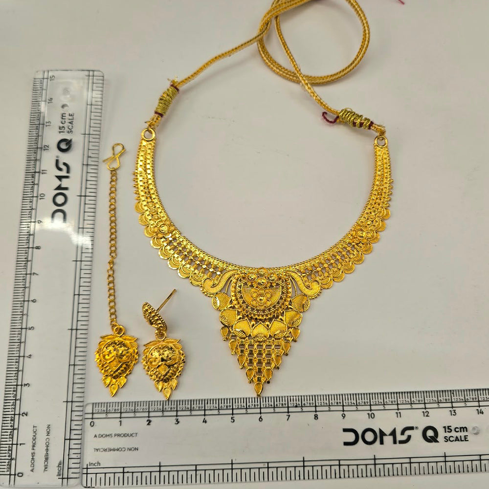 The99Jewel Traditional Gold Plated Necklace Set with Maangtikka | Elegant Ethnic Jewellery for Women