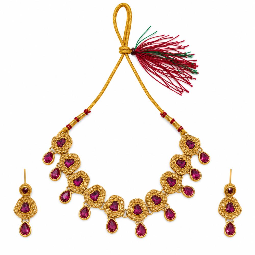 The99Jewel Women's Crystal and Austrian Stone Necklace Set with Matching Earrings | Party and Festive Wear Fashion Jewellery