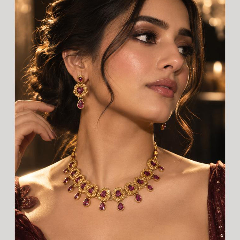 The99Jewel Women's Crystal and Austrian Stone Necklace Set with Matching Earrings | Party and Festive Wear Fashion Jewellery