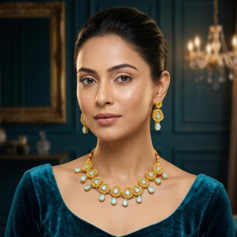 The99Jewel Women's Crystal and Austrian Stone Necklace Set with Matching Earrings | Party and Festive Wear Fashion Jewellery