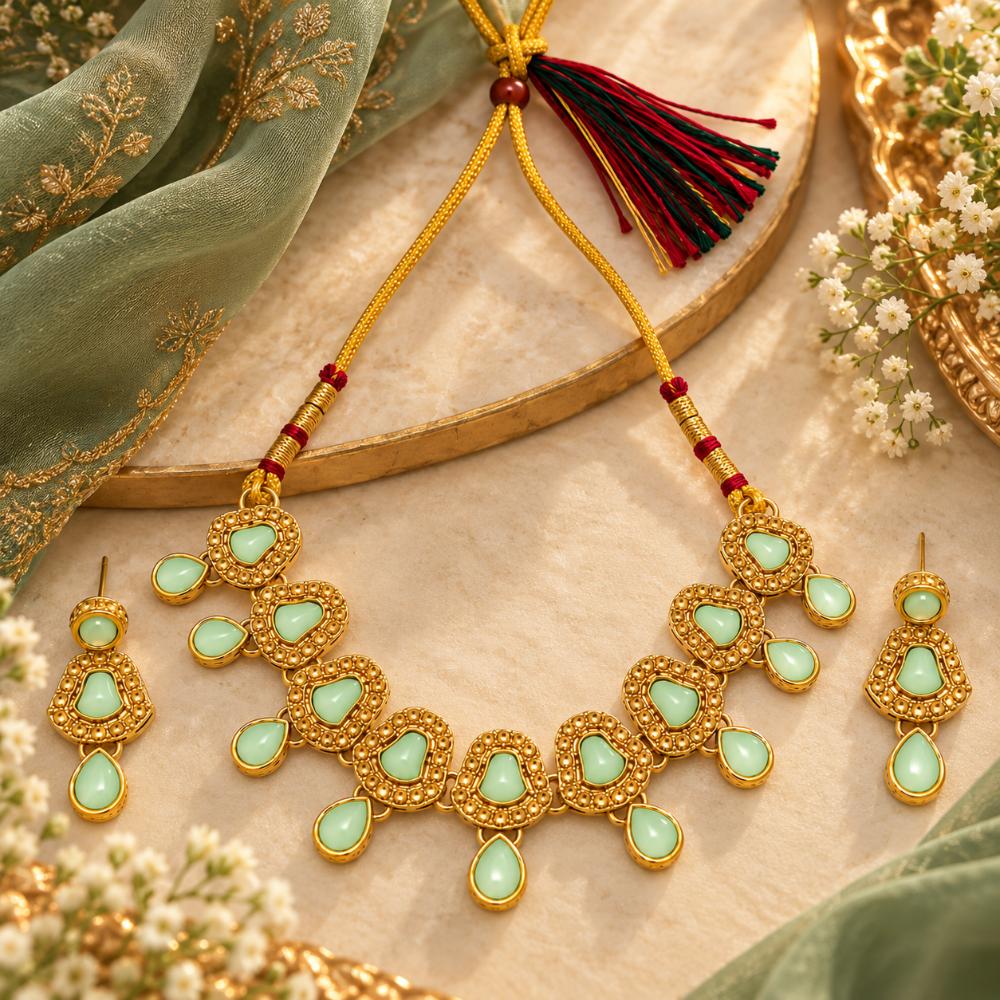 The99Jewel Women's Crystal and Austrian Stone Necklace Set with Matching Earrings | Party and Festive Wear Fashion Jewellery