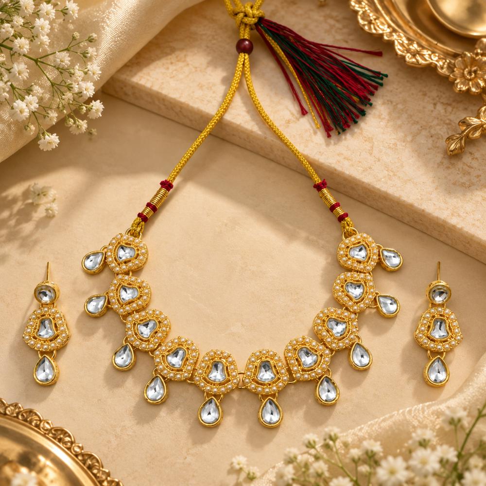 The99Jewel Women's Crystal and Austrian Stone Necklace Set with Matching Earrings | Party and Festive Wear Fashion Jewellery