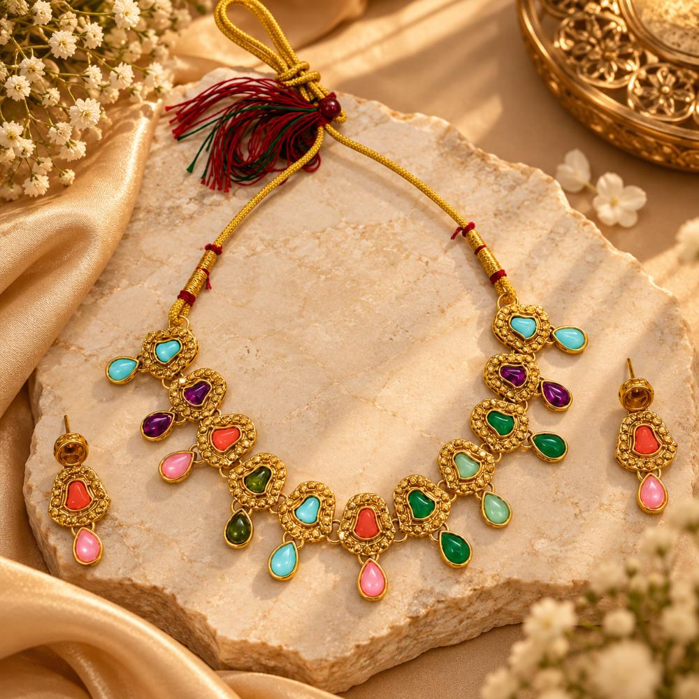 The99Jewel Women's Crystal and Austrian Stone Necklace Set with Matching Earrings | Party and Festive Wear Fashion Jewellery