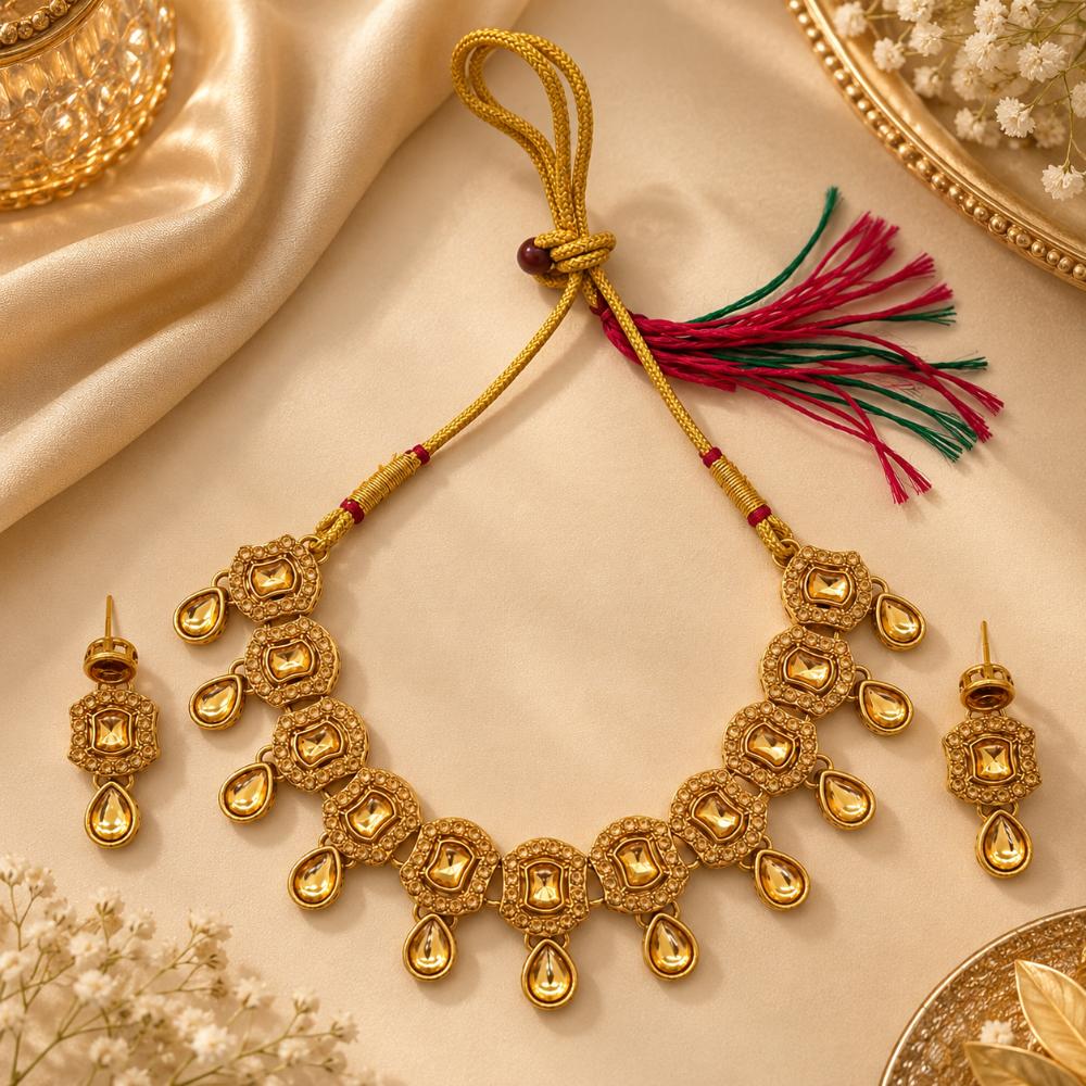 The99Jewel Elegant Austrian Stone Necklace Set with Matching Earrings for Women and Girls