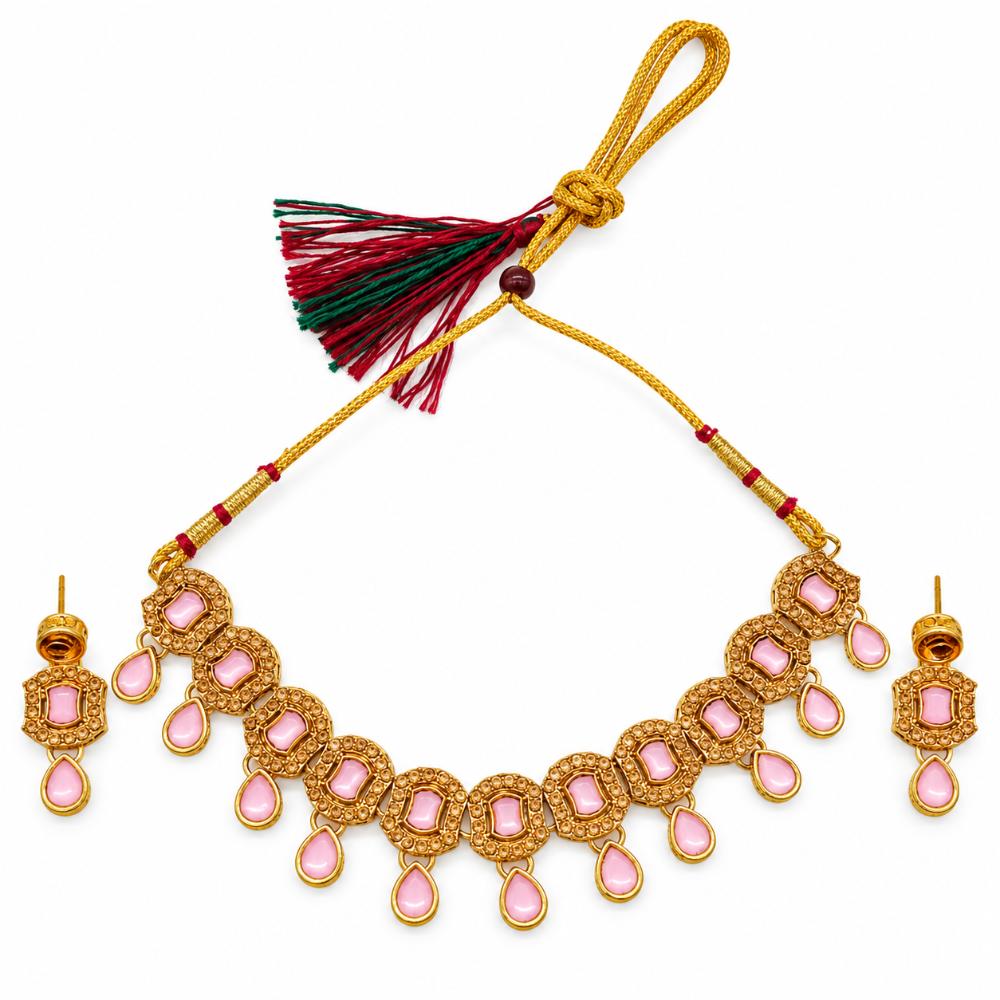 The99Jewel Elegant Austrian Stone Necklace Set with Matching Earrings for Women and Girls