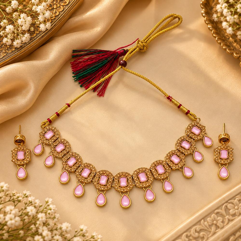 The99Jewel Elegant Austrian Stone Necklace Set with Matching Earrings for Women and Girls