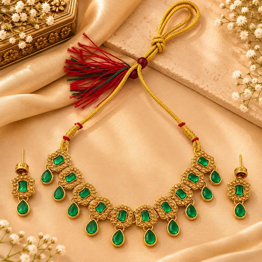 The99Jewel Elegant Austrian Stone Necklace Set with Matching Earrings for Women and Girls