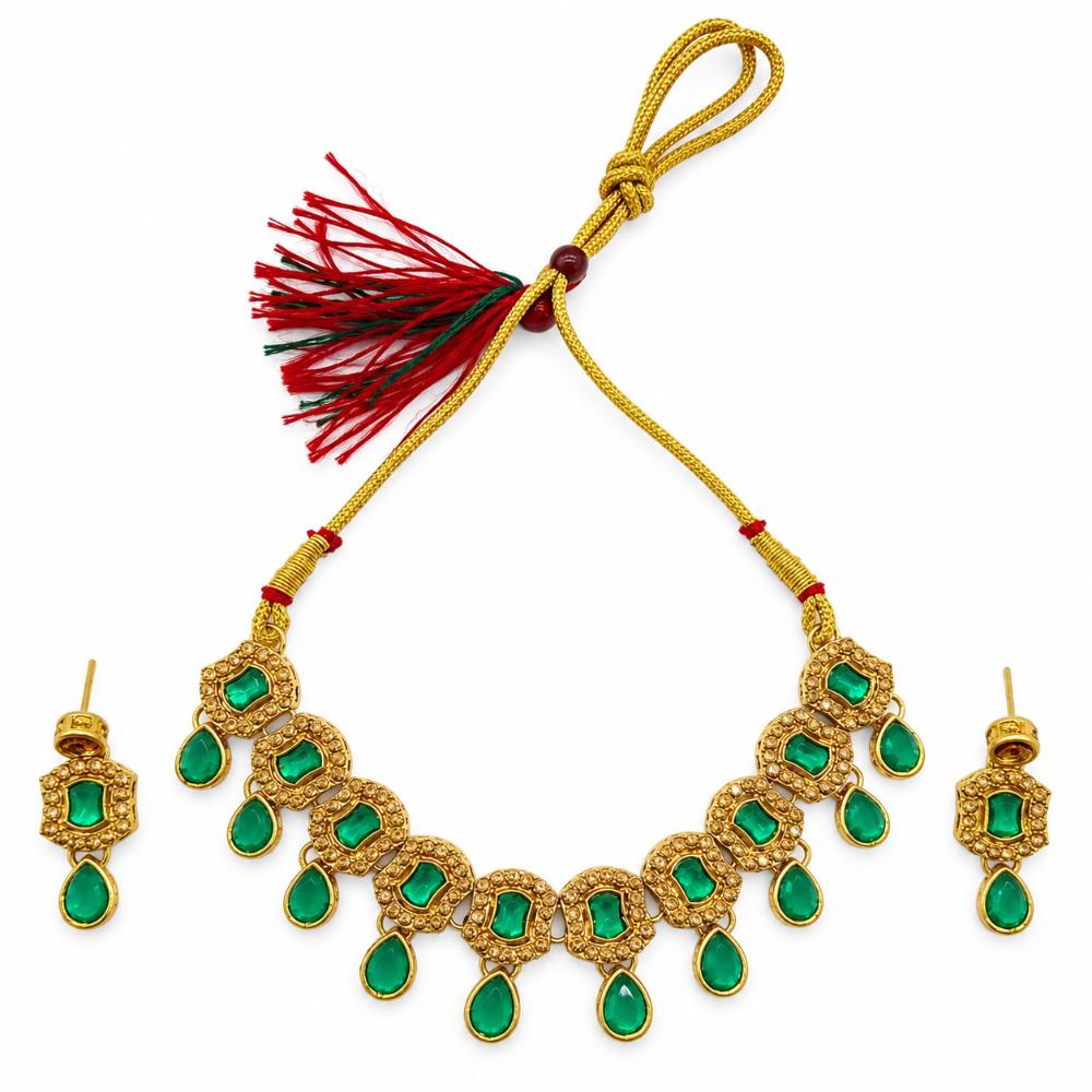 The99Jewel Elegant Austrian Stone Necklace Set with Matching Earrings for Women and Girls