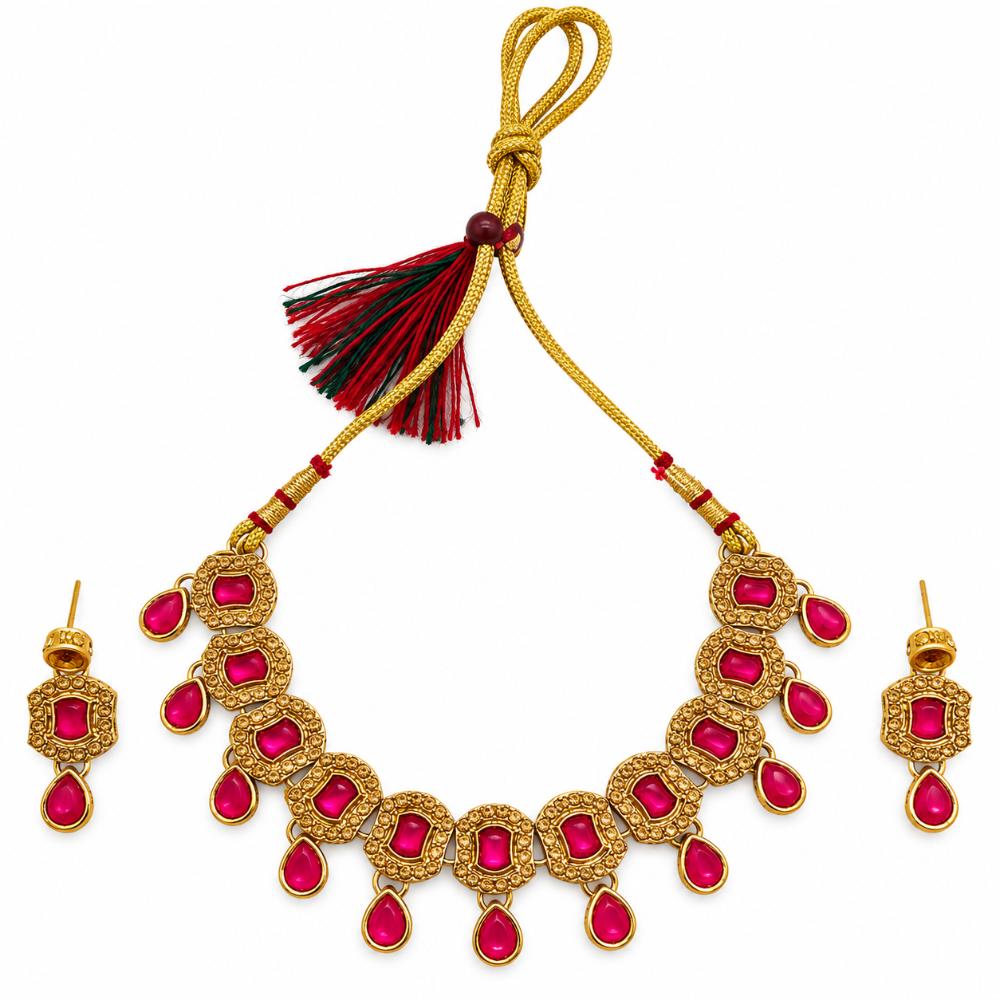 The99Jewel Elegant Austrian Stone Necklace Set with Matching Earrings for Women and Girls